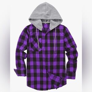 NWOT Men’s Flannel Hooded Shirt / Jacket
